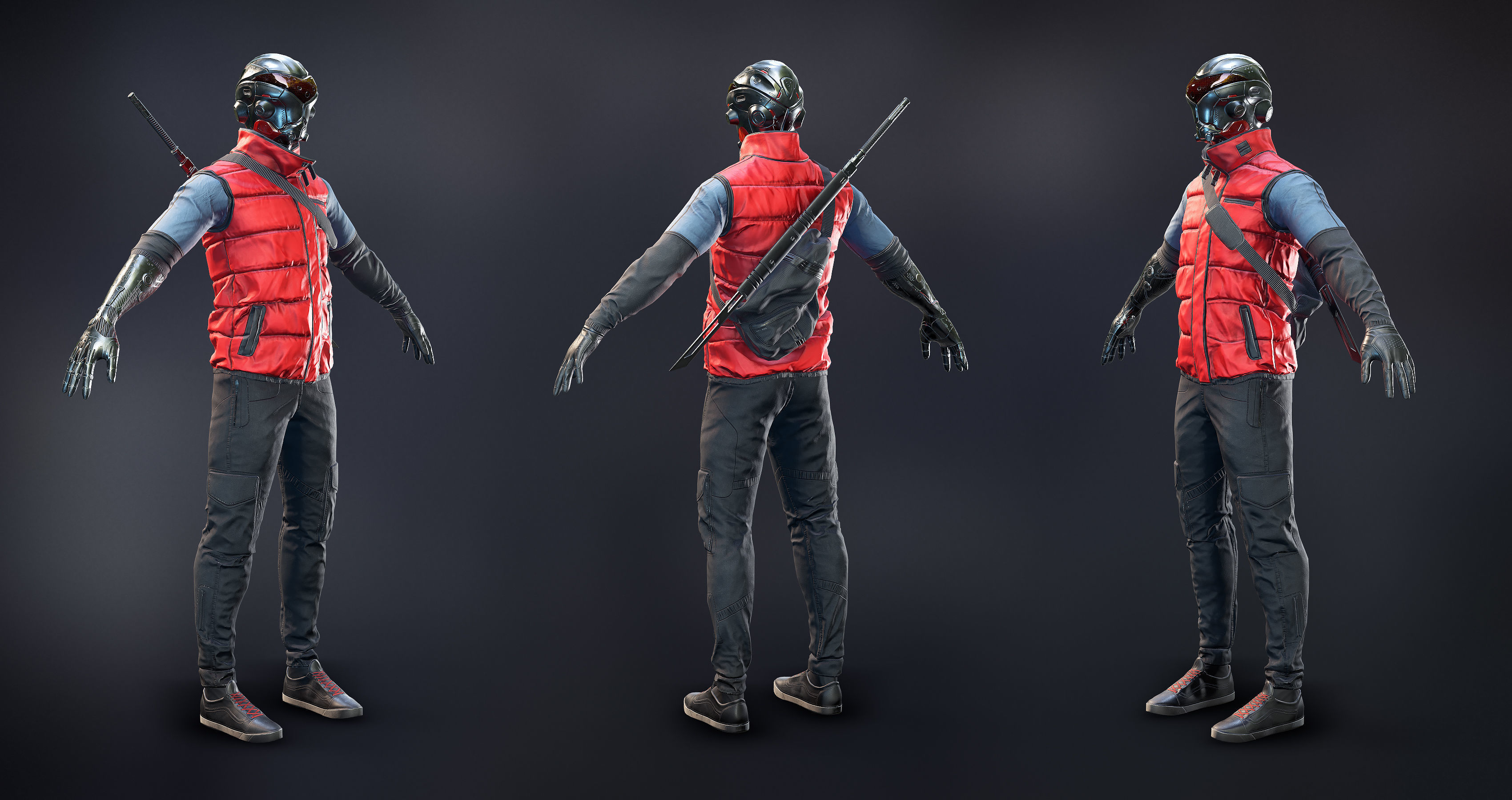 Cyber Guy low poly Low-poly 3D model_5