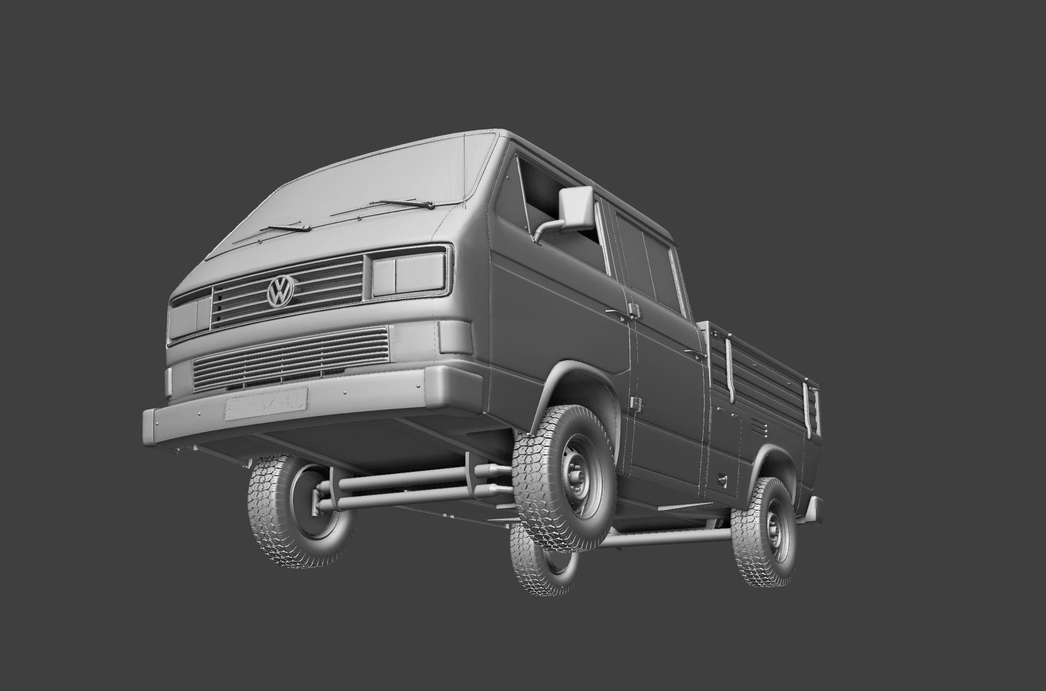 VOLKSWAGEN TRANSPORTER PICKUP DOUBLE CAB SYNCRO 1987 3D model_18