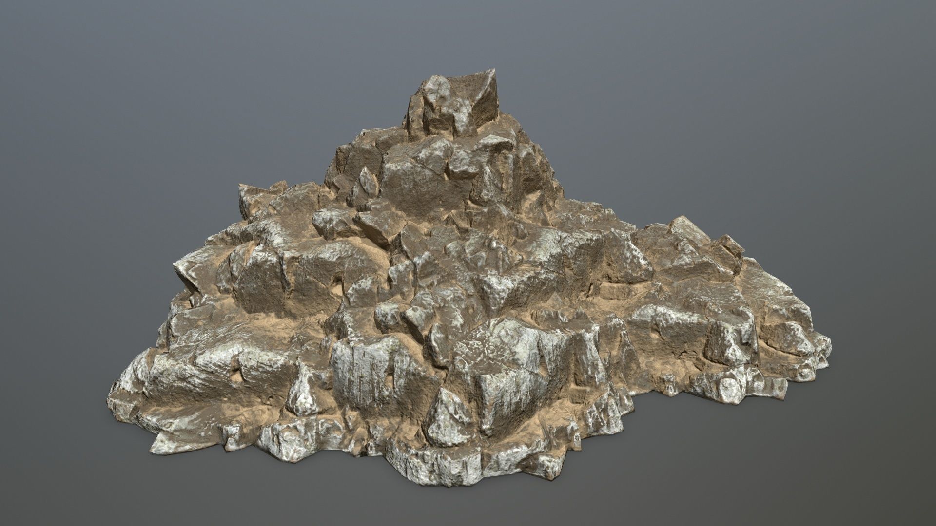 desert rocks Low-poly 3D model_5