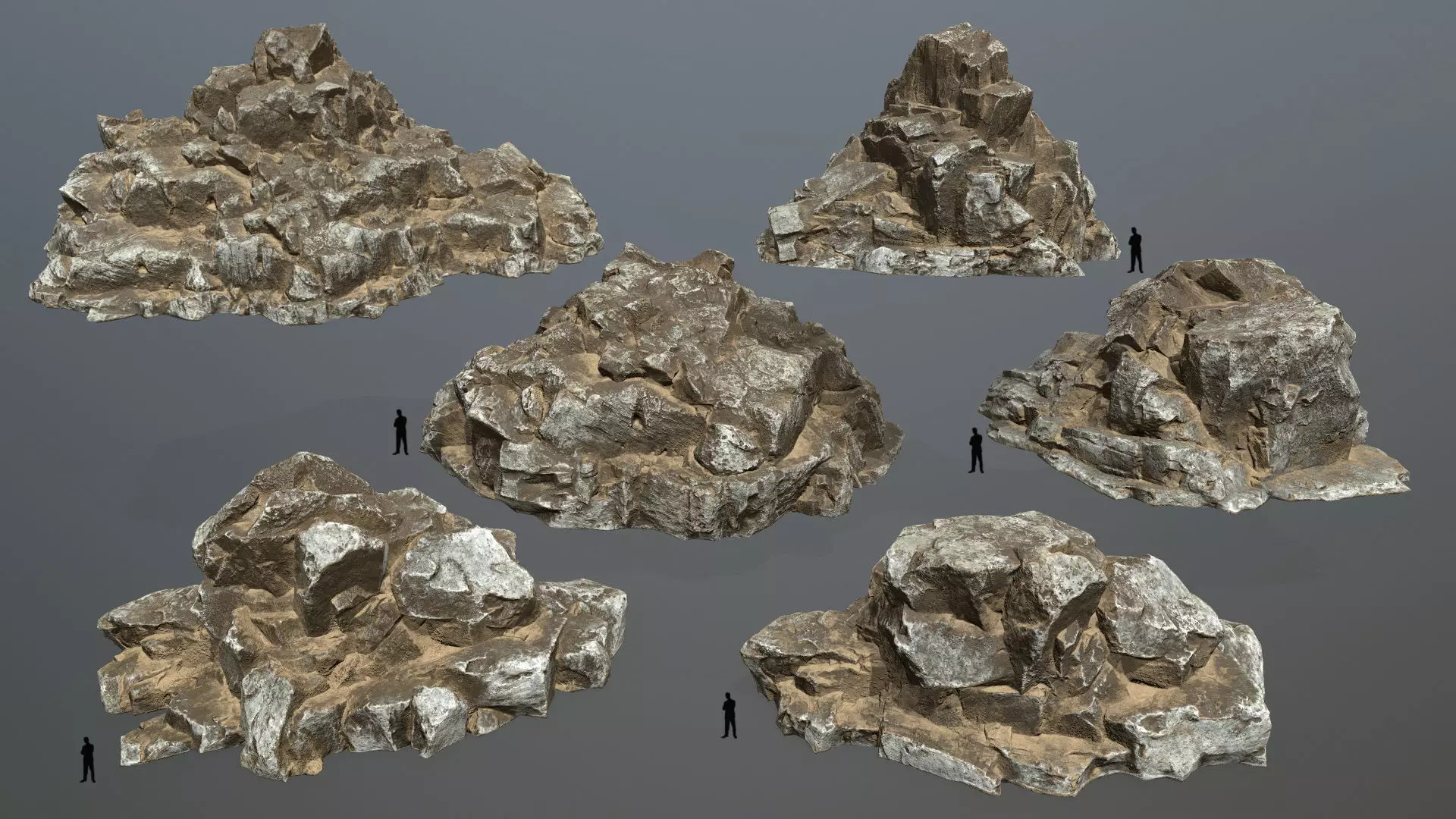 desert rocks Low-poly 3D model_0
