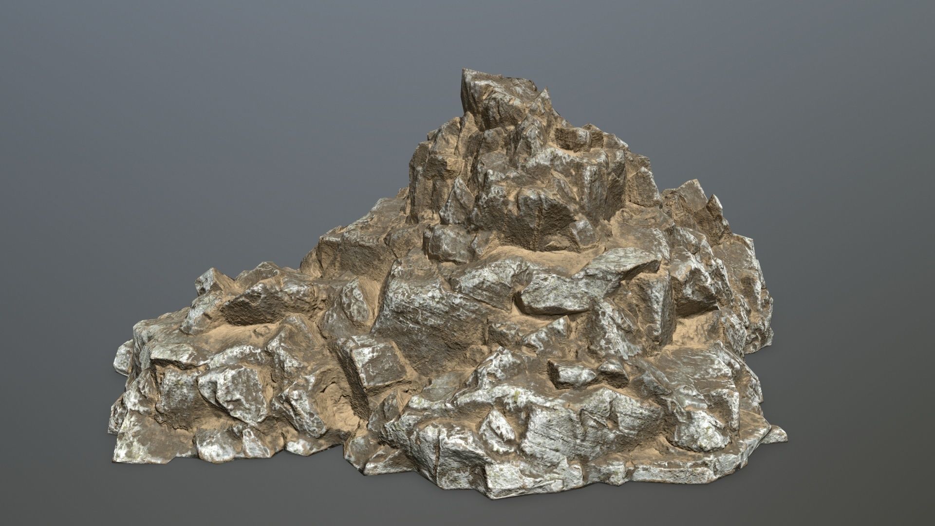 desert rocks Low-poly 3D model_4