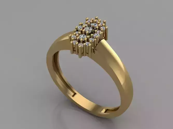 GC GOLD T122- Diamond solitarie gold ring 