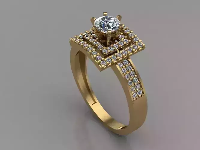 GC GOLD T123- Diamond solitarie gold ring 