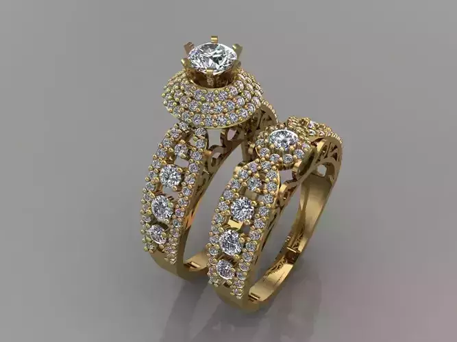 GC GOLD T124- Diamond solitarie gold ring 