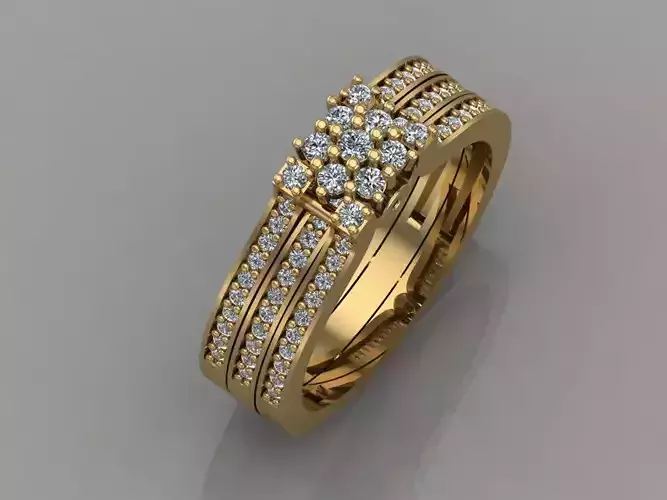 GC GOLD T125- Diamond solitarie gold ring 