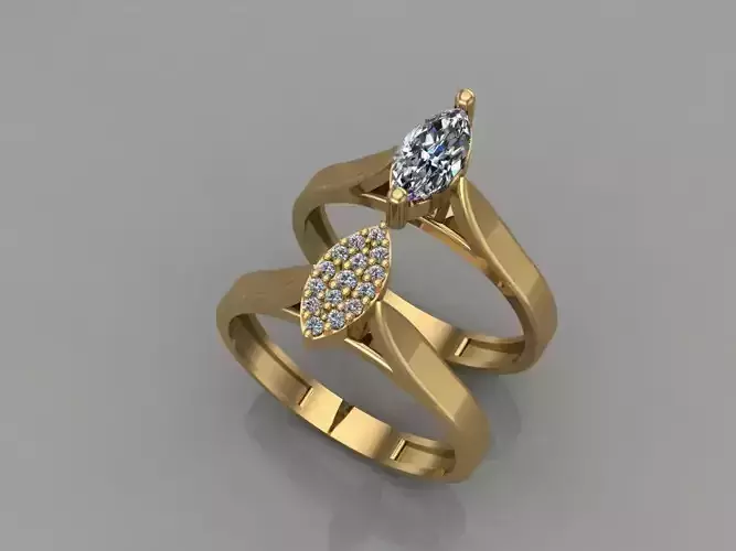 GC GOLD T126- Diamond solitarie gold ring 