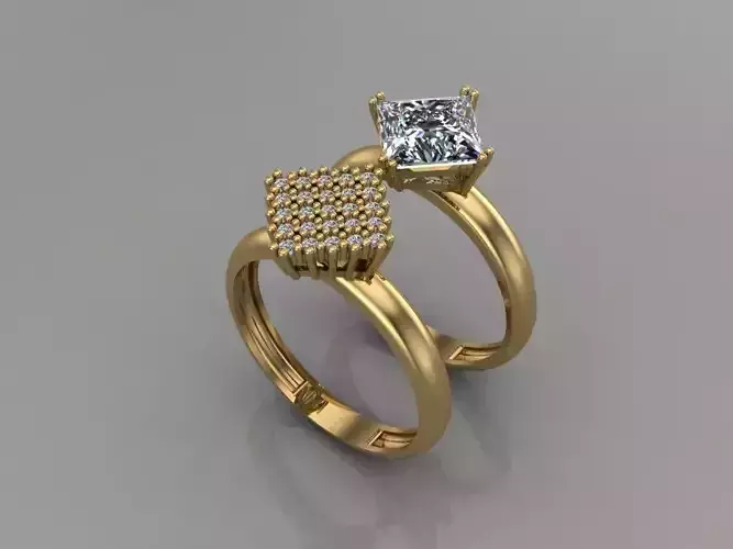 GC GOLD T127- Diamond solitarie gold ring 