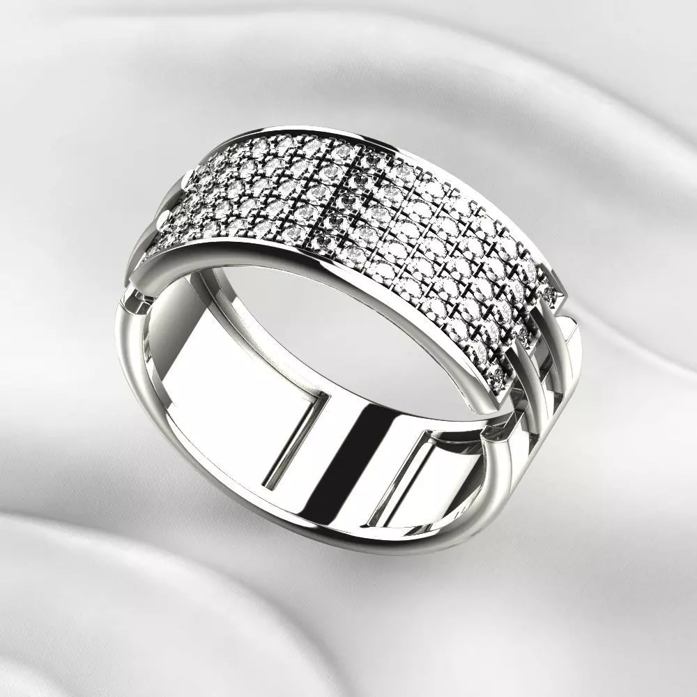 Gold Pave Ring 3D print model