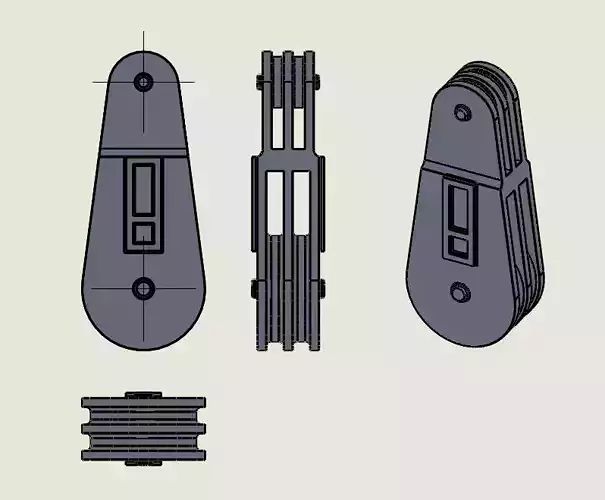 double pulley  1 3D print model