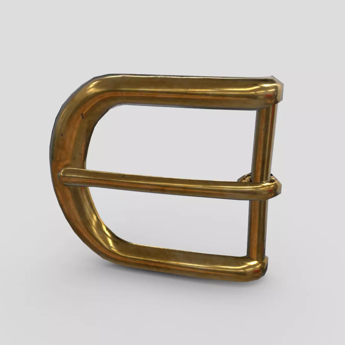 Buckle 3 gold letter e Low-poly 3D model