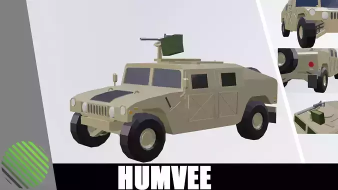 HUMVEE armoured low poly Low-poly 3D model