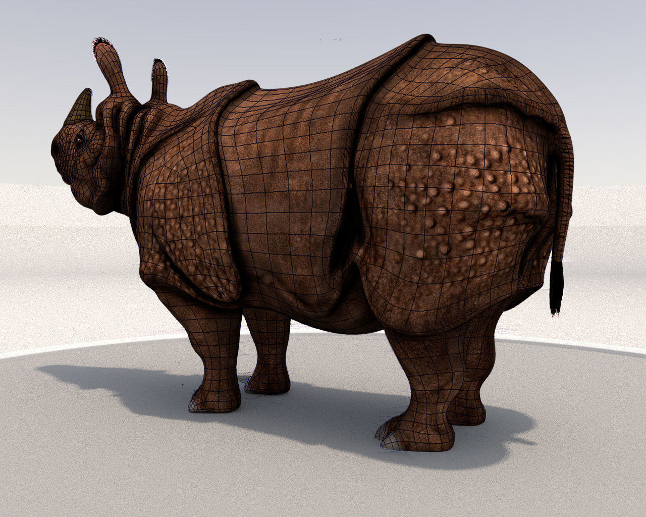 Rhinoceros Low-poly 3D model_1