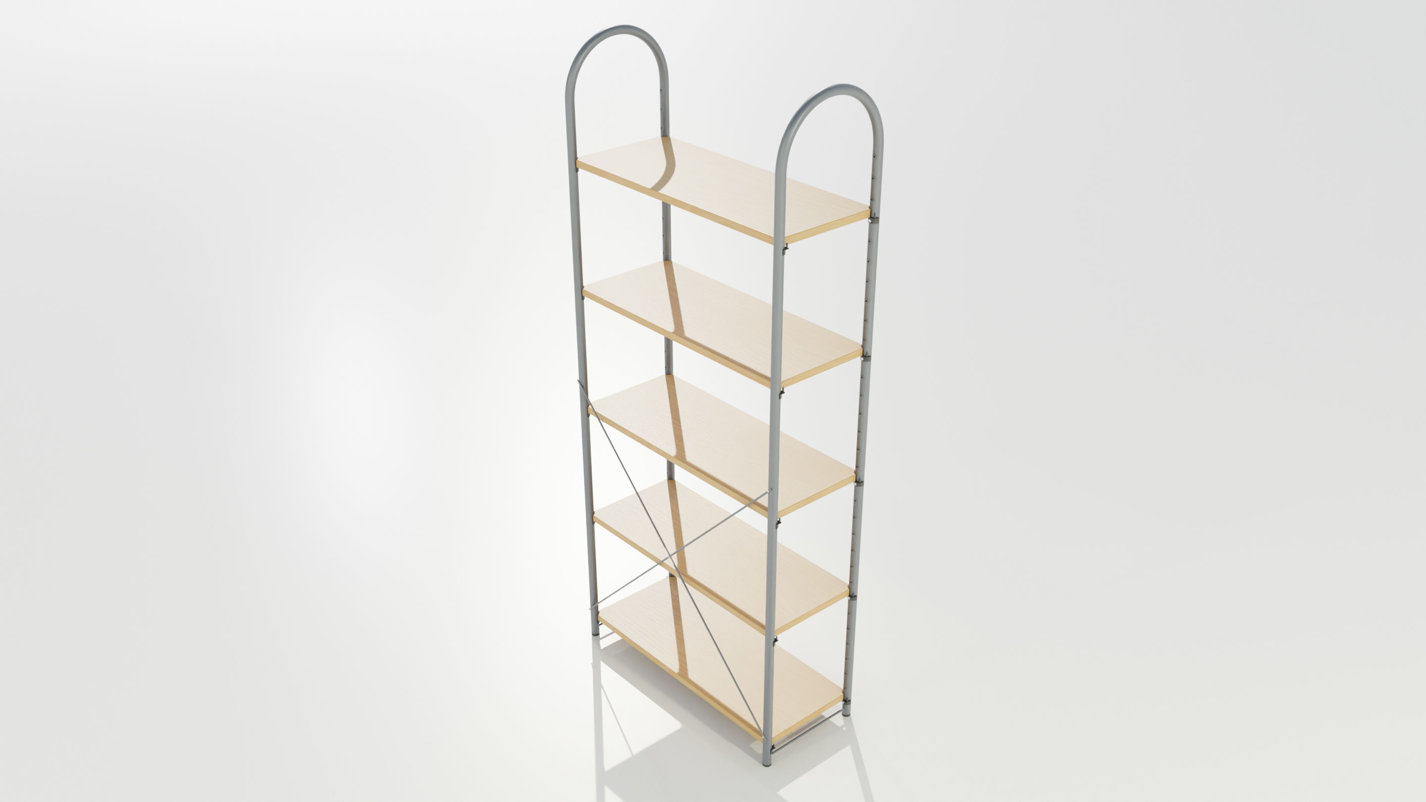 Wood-Metal Shelf 3D model_5
