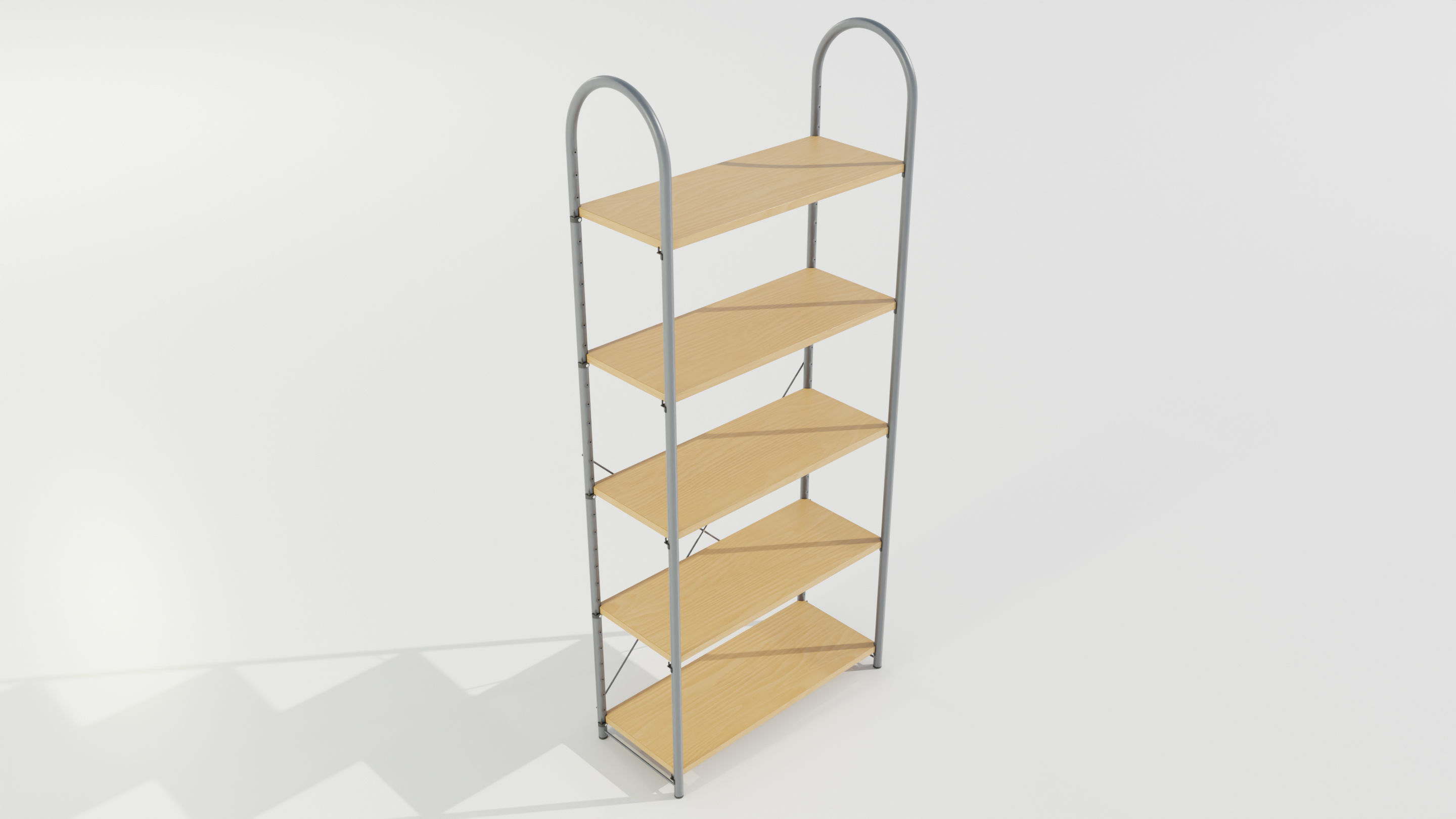 Wood-Metal Shelf 3D model_2