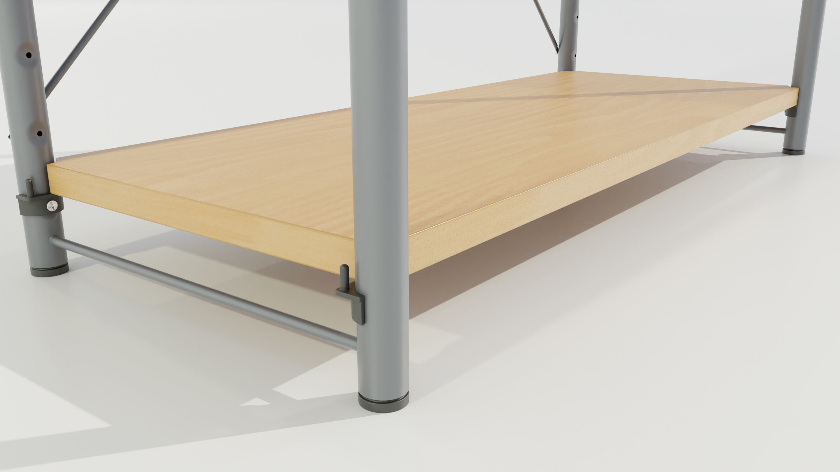 Wood-Metal Shelf 3D model_8