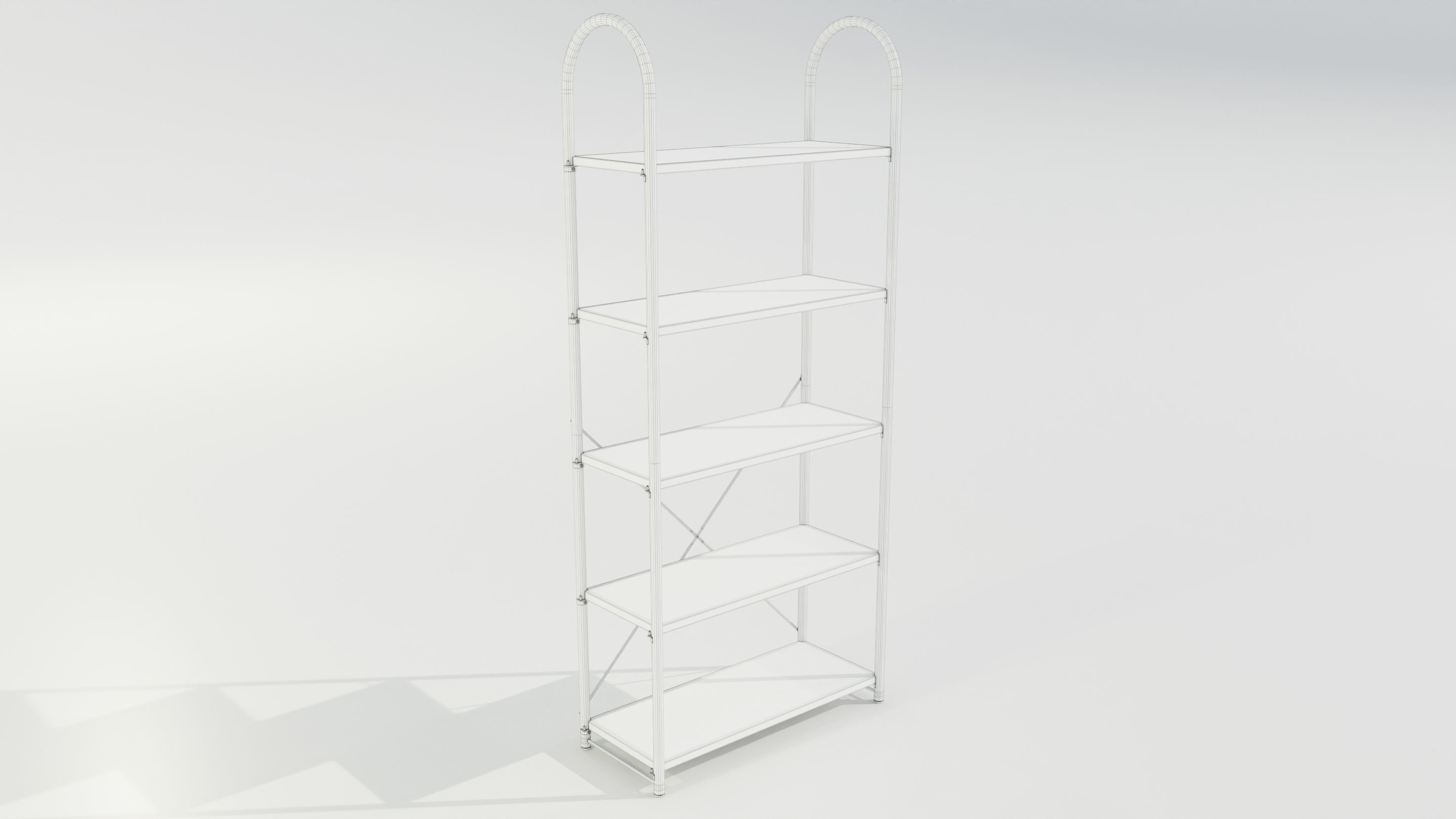 Wood-Metal Shelf 3D model_16