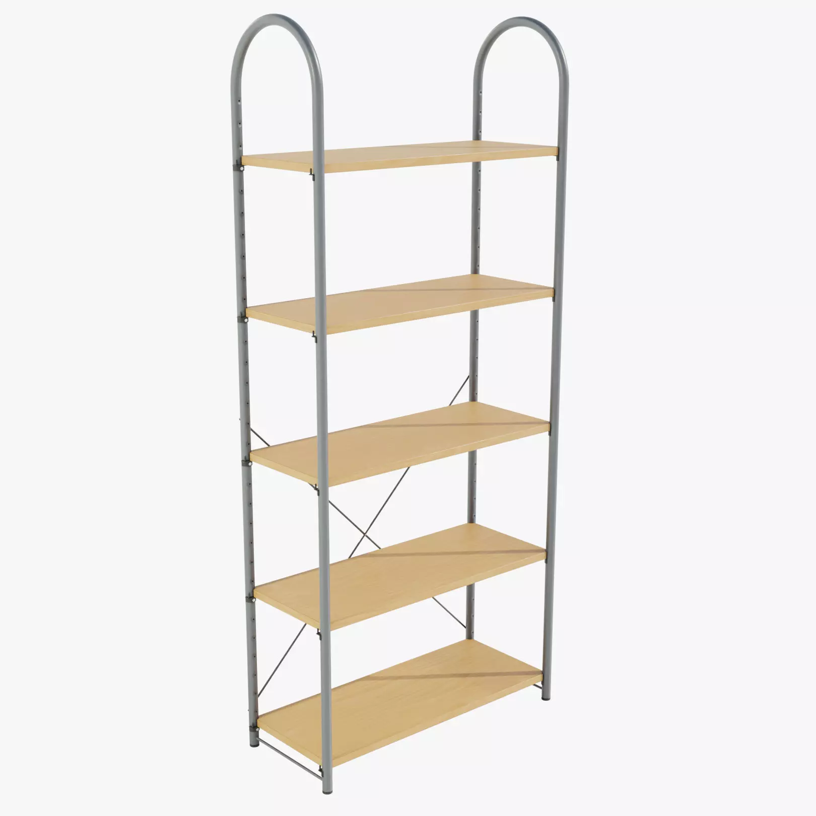 Wood-Metal Shelf 3D model_0