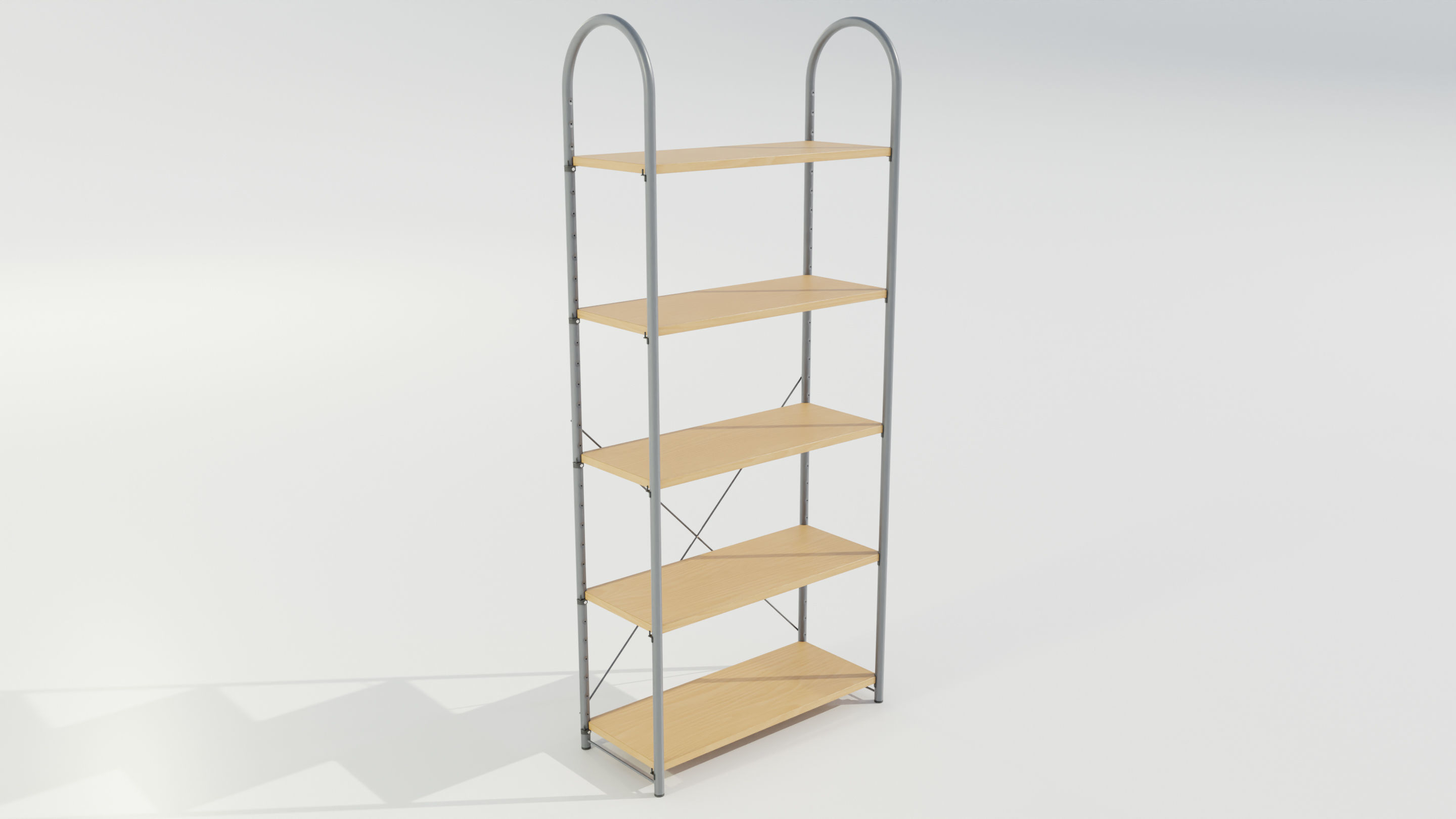Wood-Metal Shelf 3D model_6