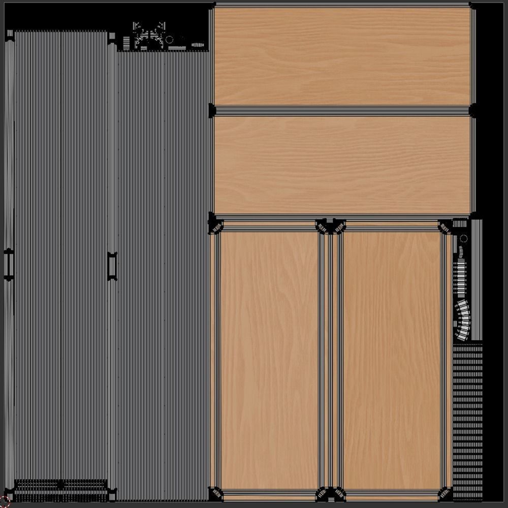 Wood-Metal Shelf 3D model_11
