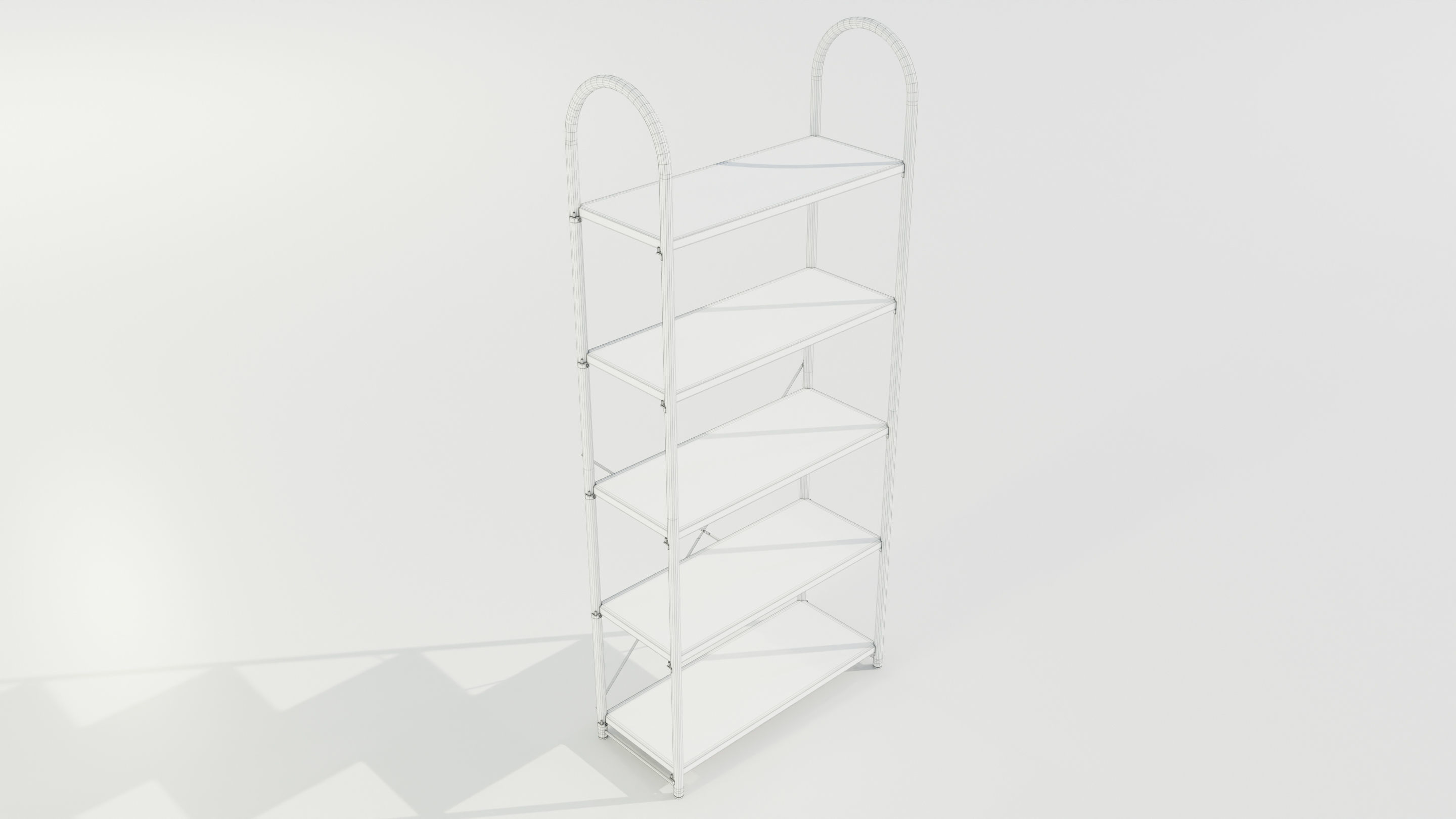 Wood-Metal Shelf 3D model_12