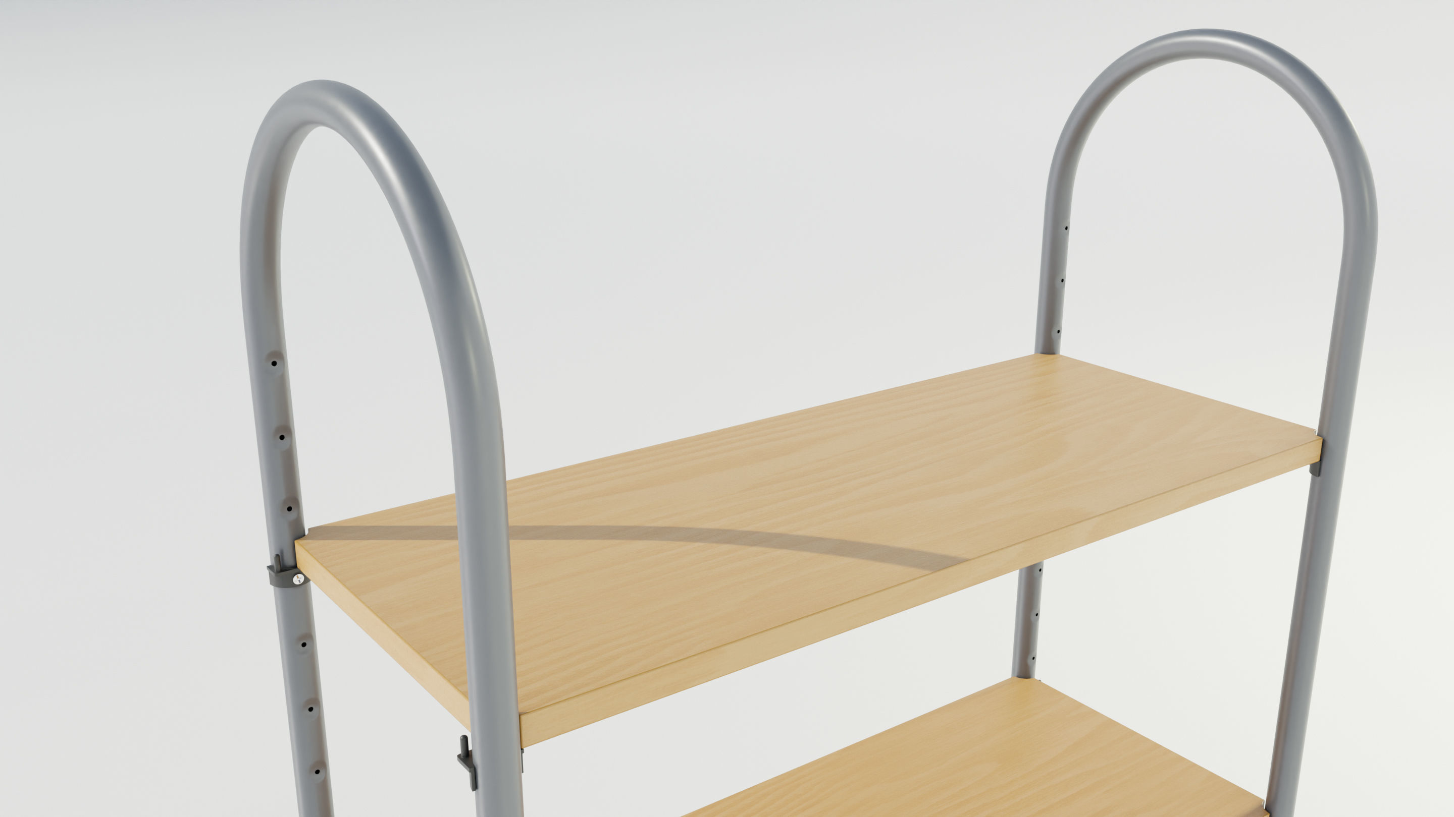 Wood-Metal Shelf 3D model_9