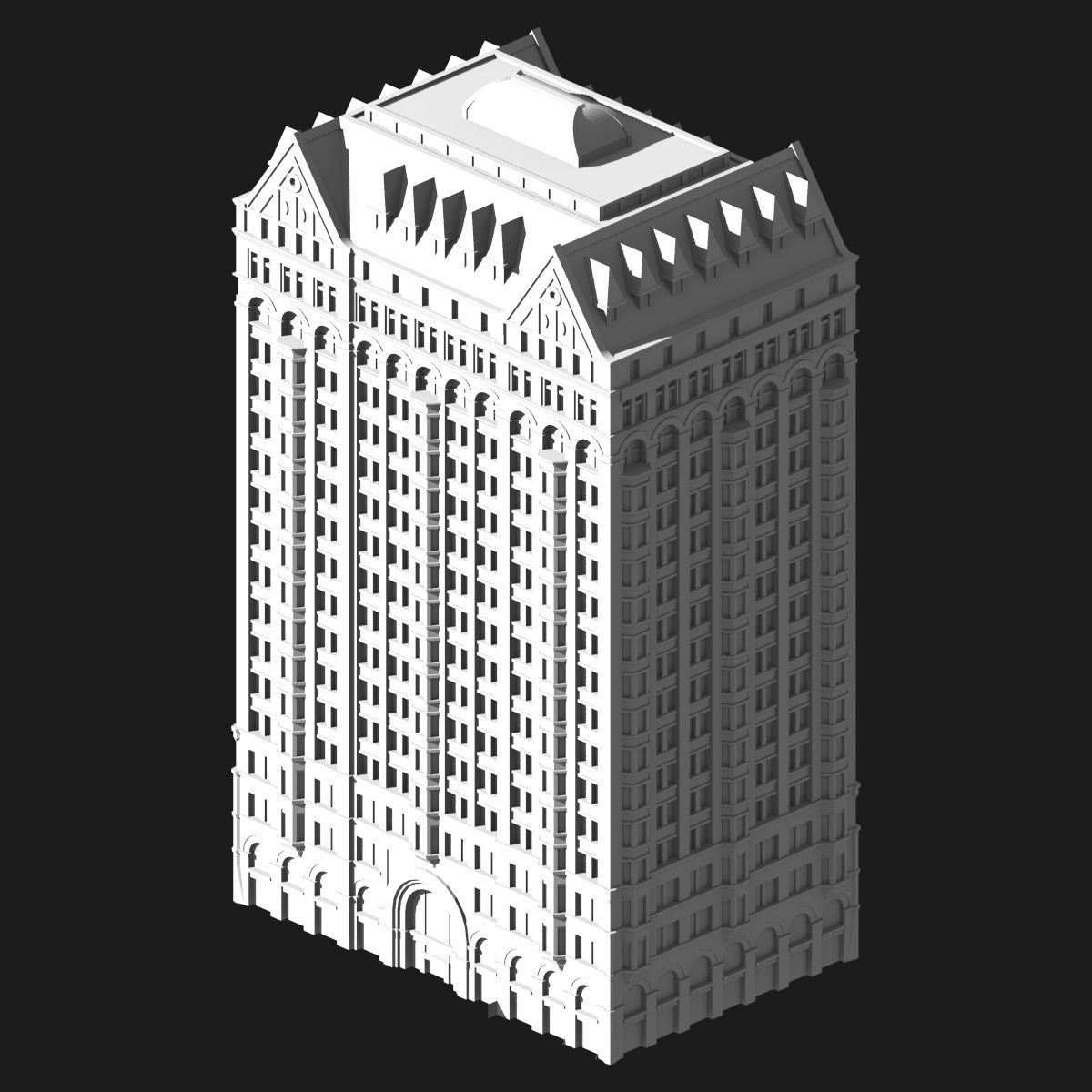 Chicago Masonic Temple 3D print model_4