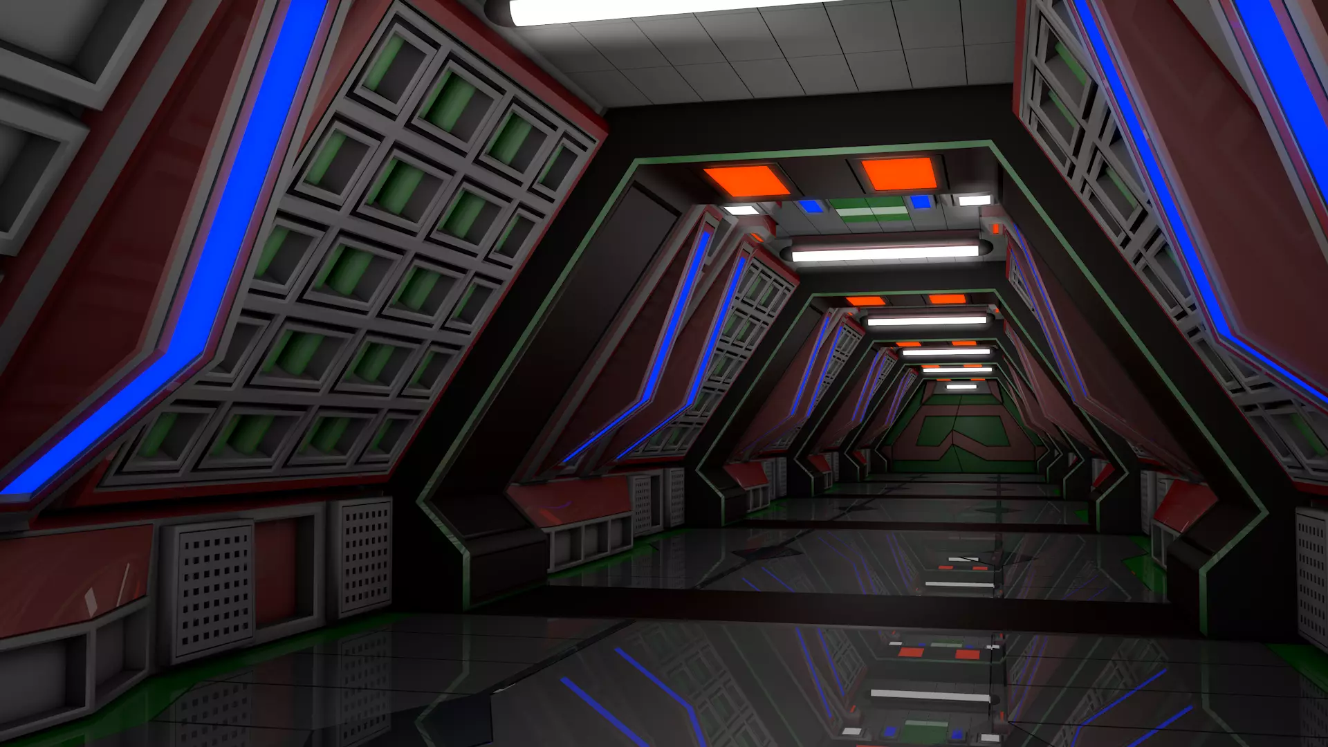 Sci Fi Corridor 3D model_0