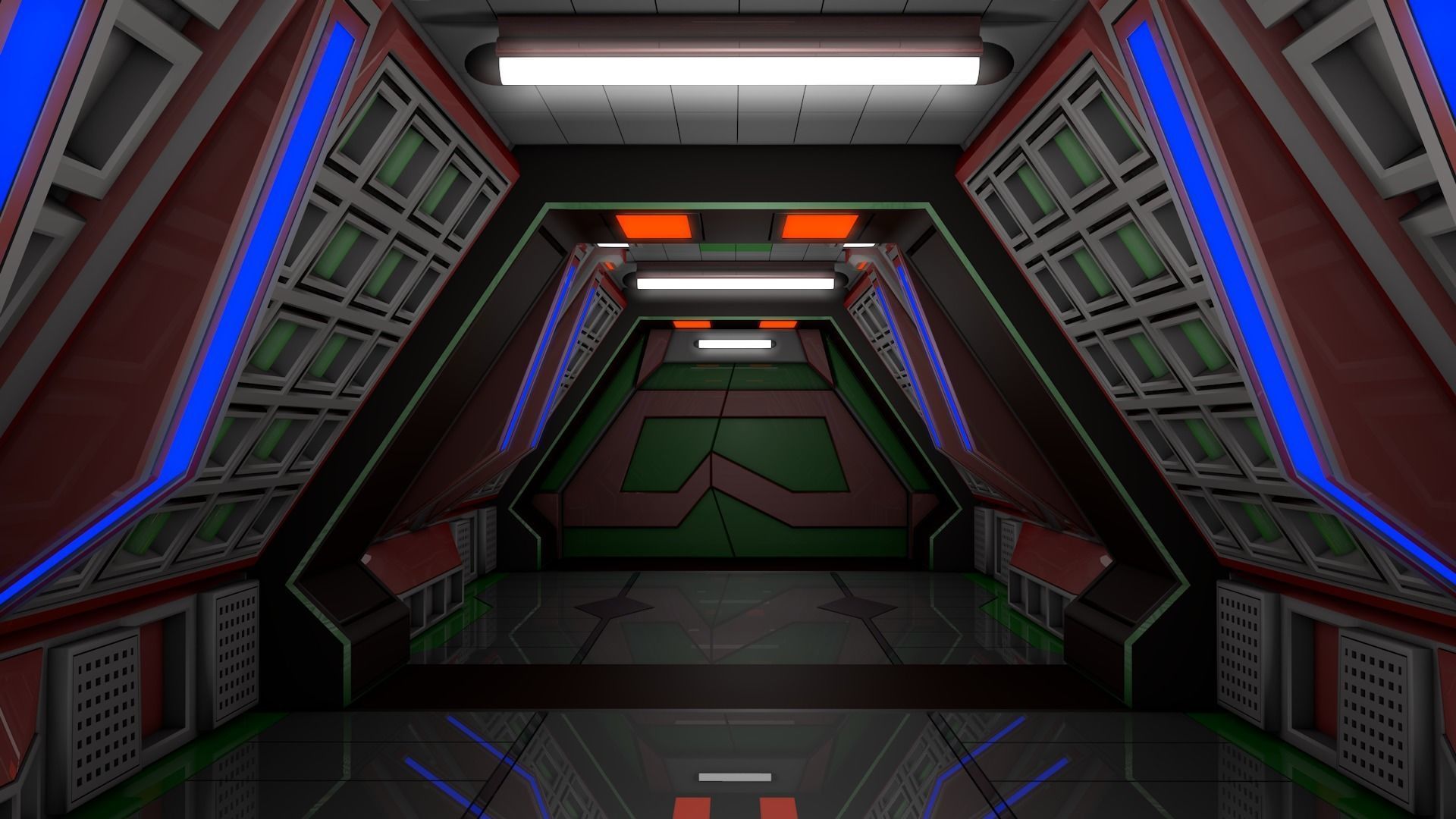Sci Fi Corridor 3D model_4
