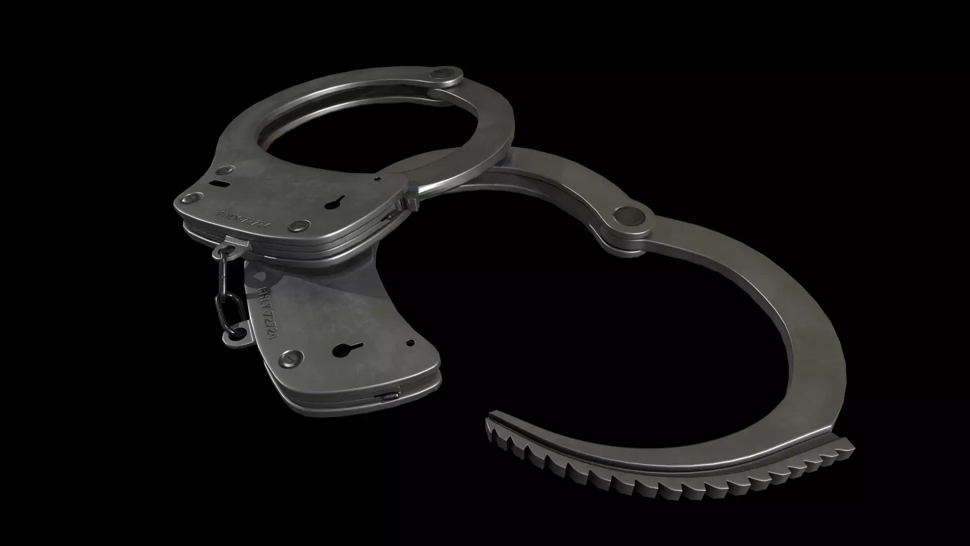 Police Handcuffs PBR model Low-poly 3D model_0