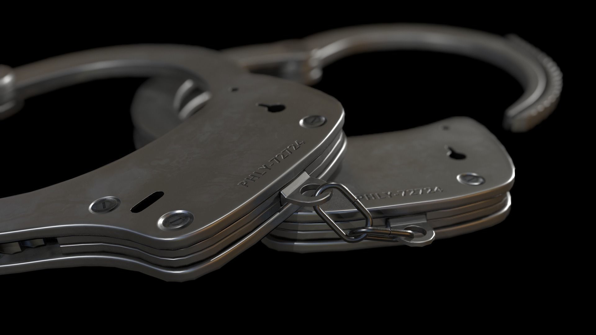 Police Handcuffs PBR model Low-poly 3D model_3