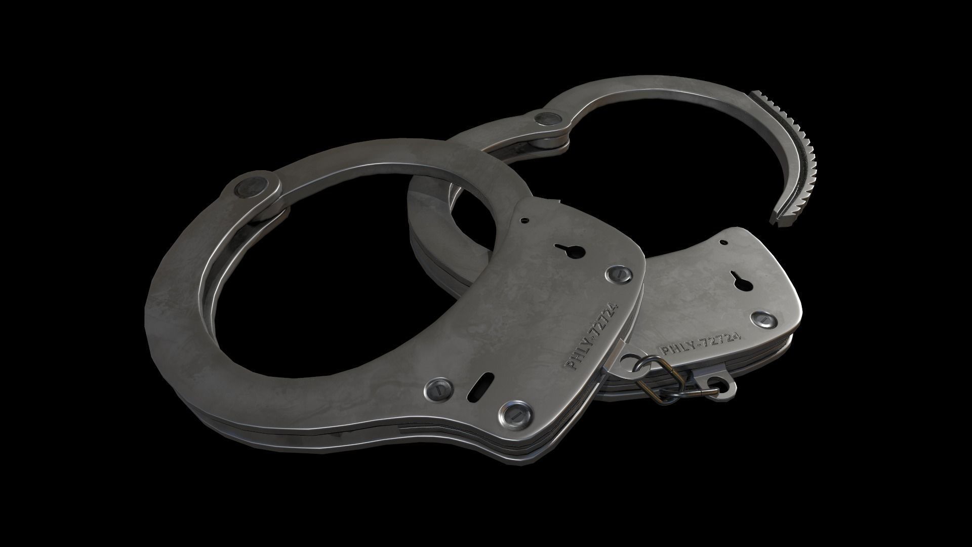 Police Handcuffs PBR model Low-poly 3D model_2