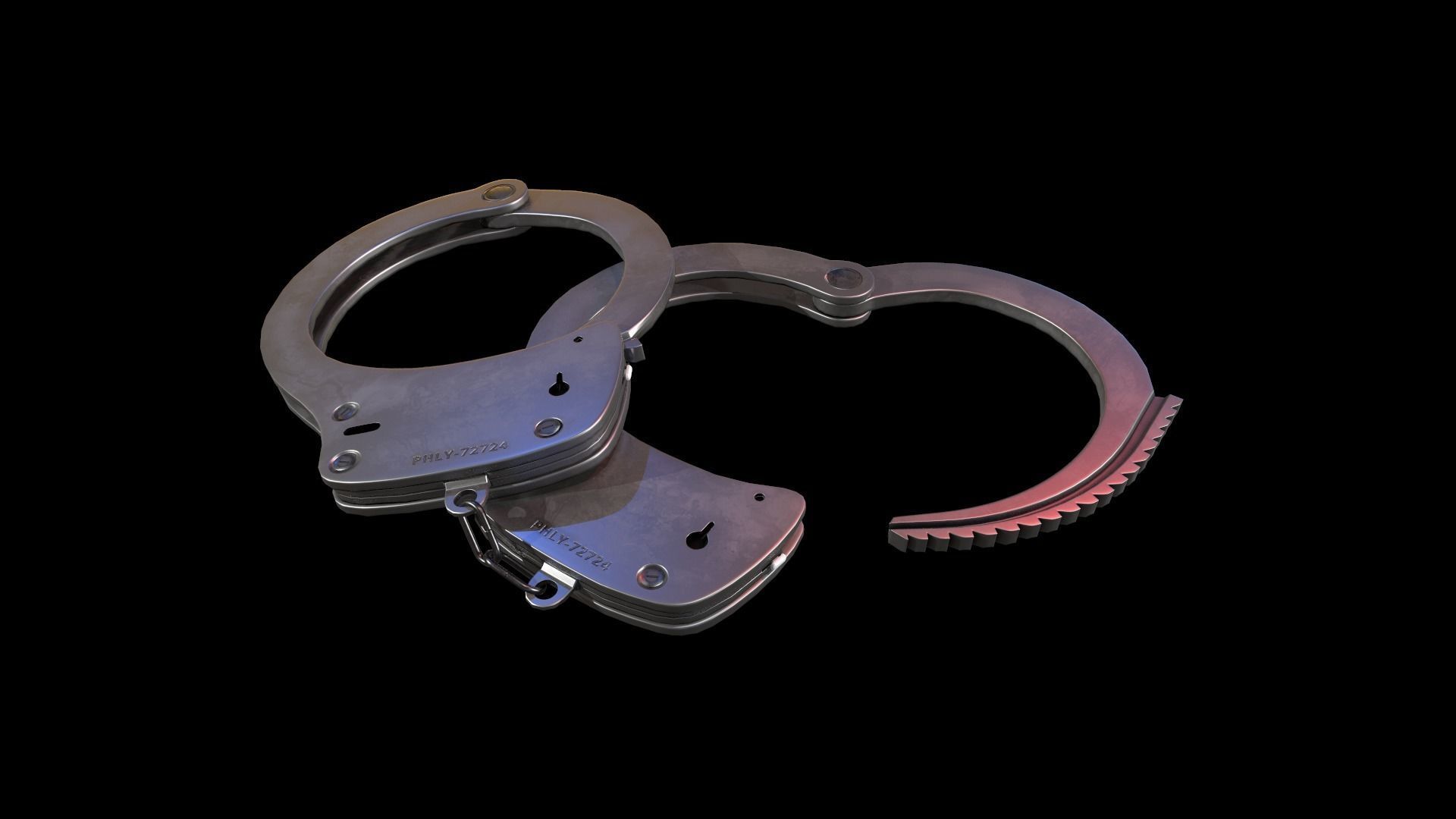 Police Handcuffs PBR model Low-poly 3D model_1