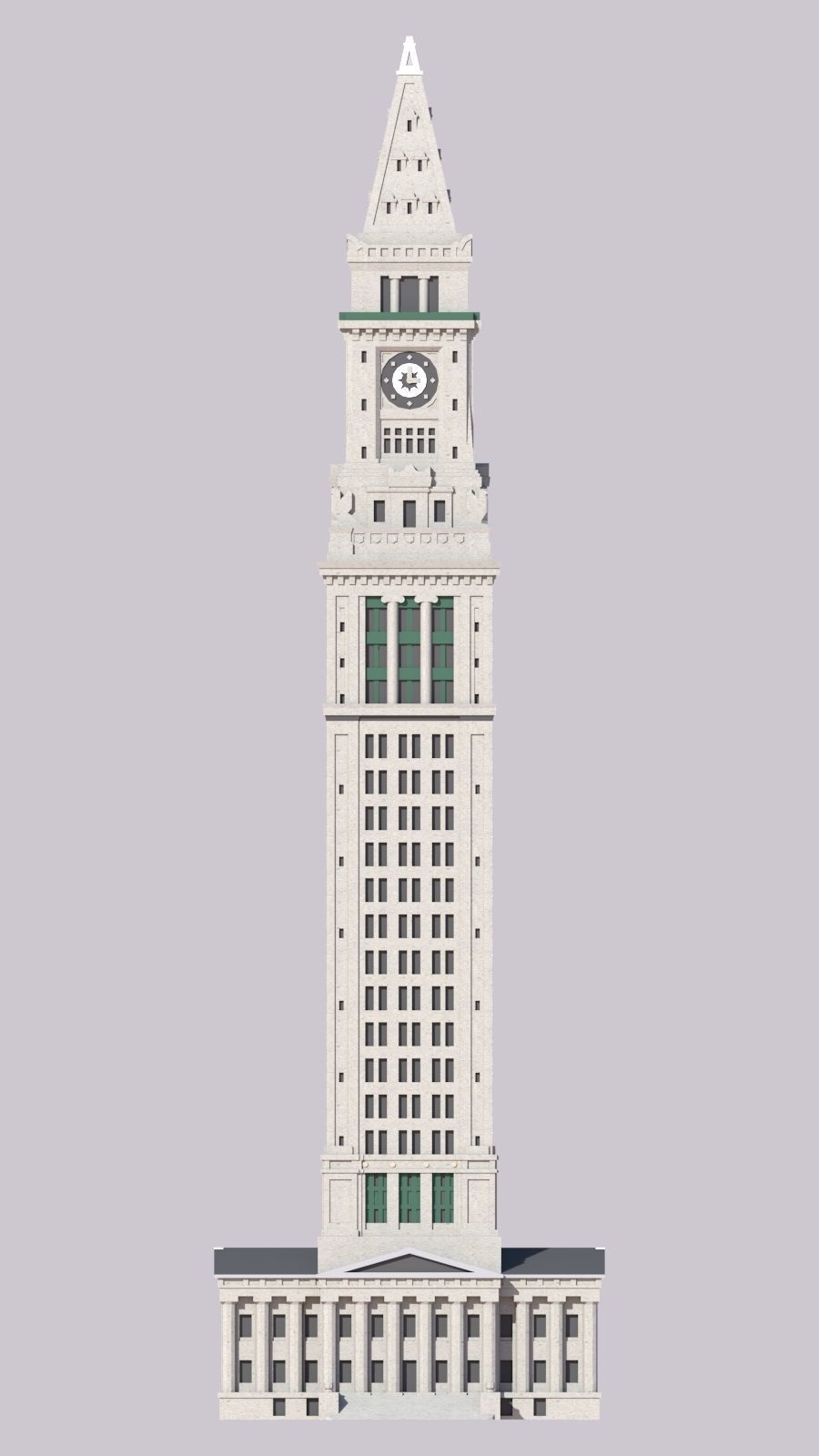Boston Custom House 3D print model_2