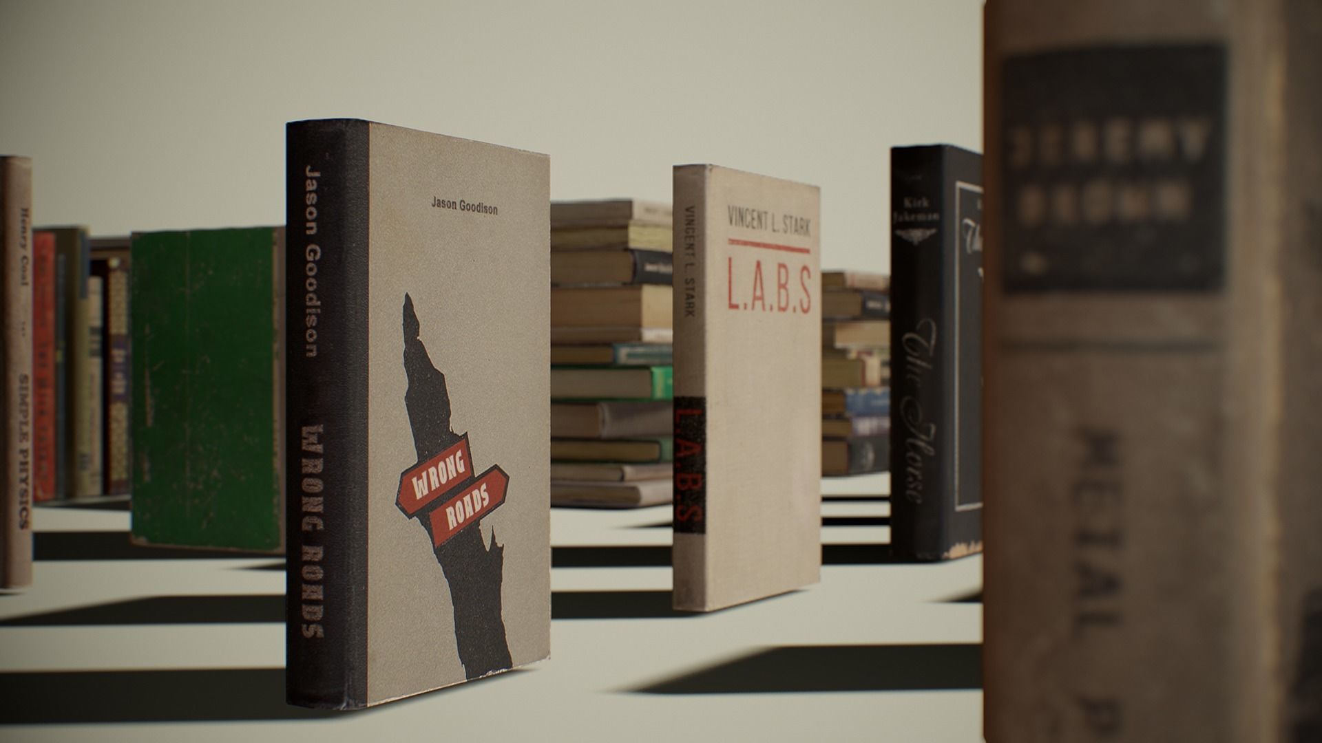 PBR Retro Books Low-poly 3D model_9