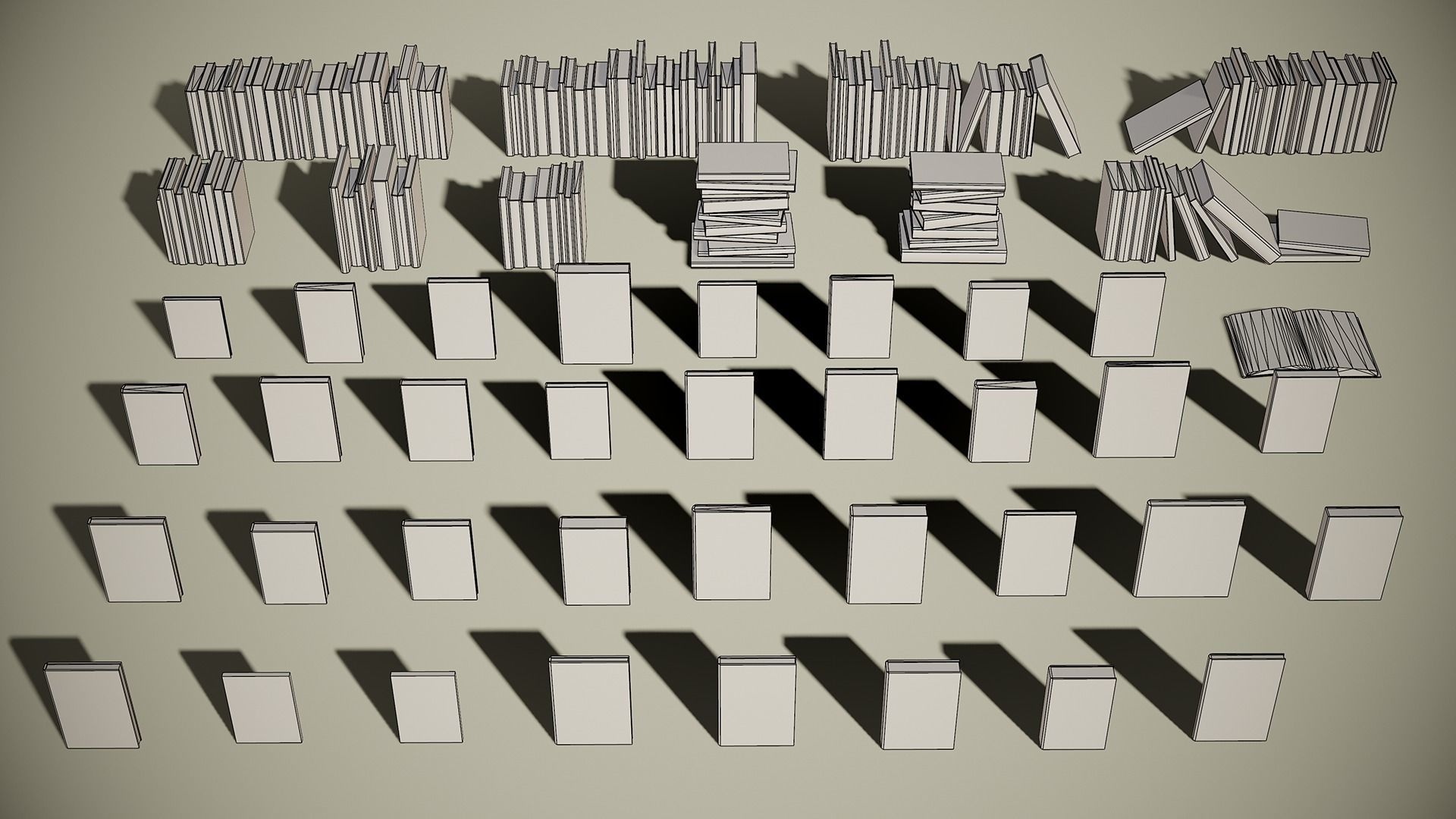 PBR Retro Books Low-poly 3D model_12