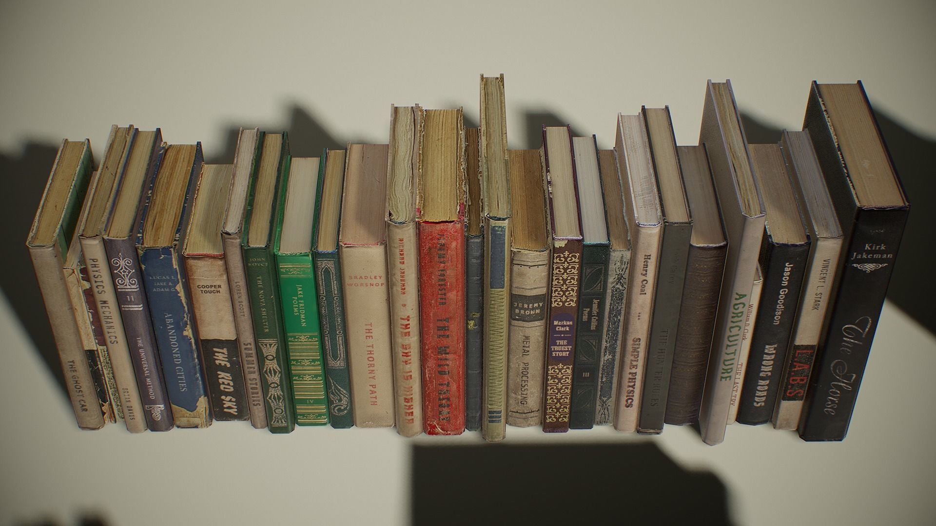 PBR Retro Books Low-poly 3D model_8