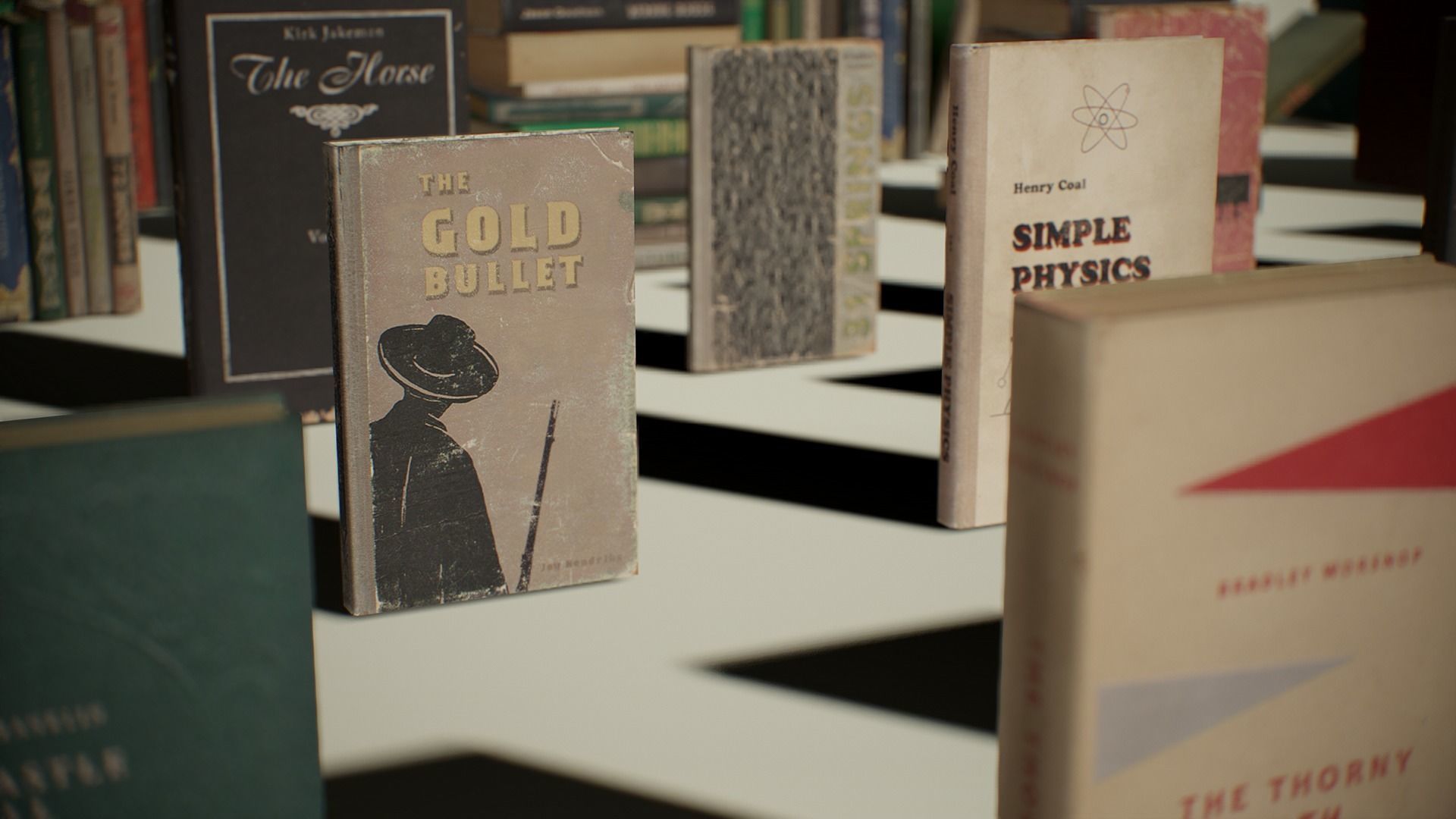 PBR Retro Books Low-poly 3D model_11