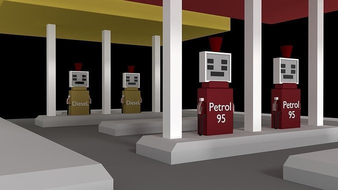 gas station 3D model