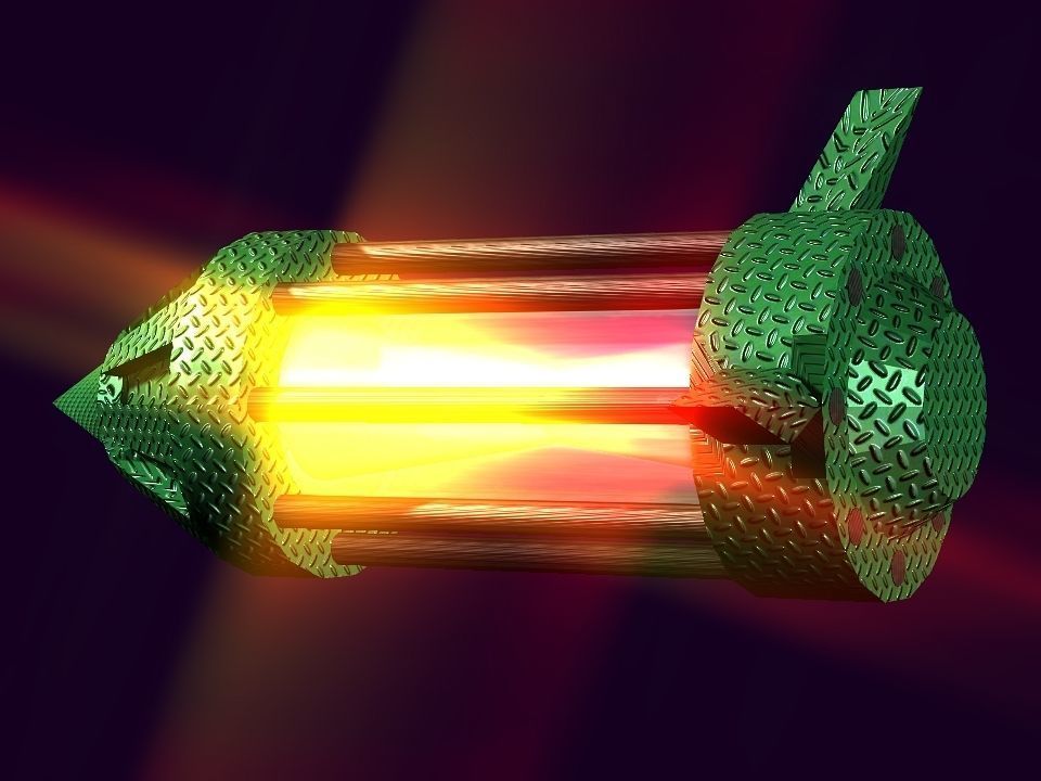 Flame Engine Piped Spaceship Low-poly 3D model_32