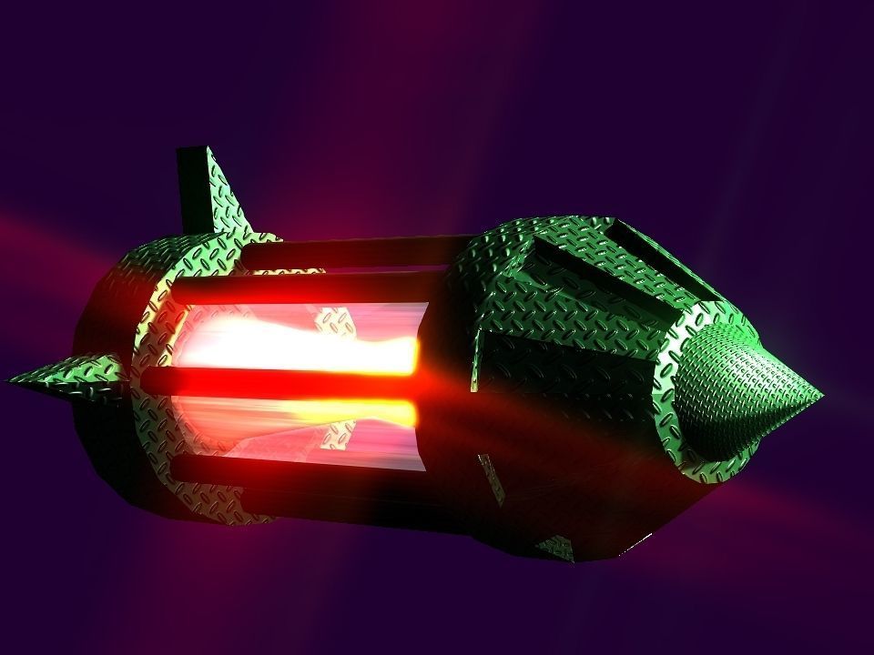 Flame Engine Piped Spaceship Low-poly 3D model_19