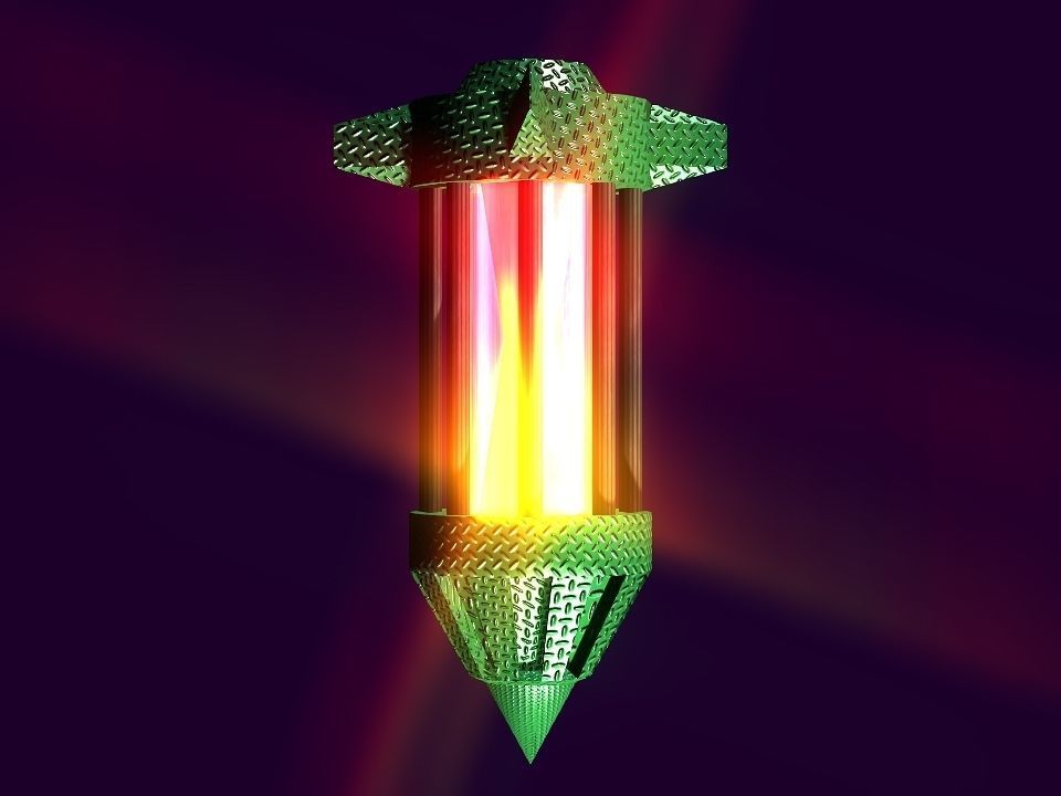 Flame Engine Piped Spaceship Low-poly 3D model_25