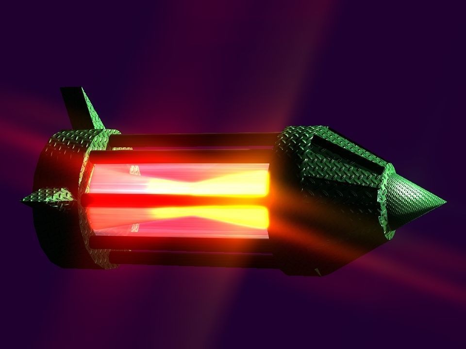 Flame Engine Piped Spaceship Low-poly 3D model_17