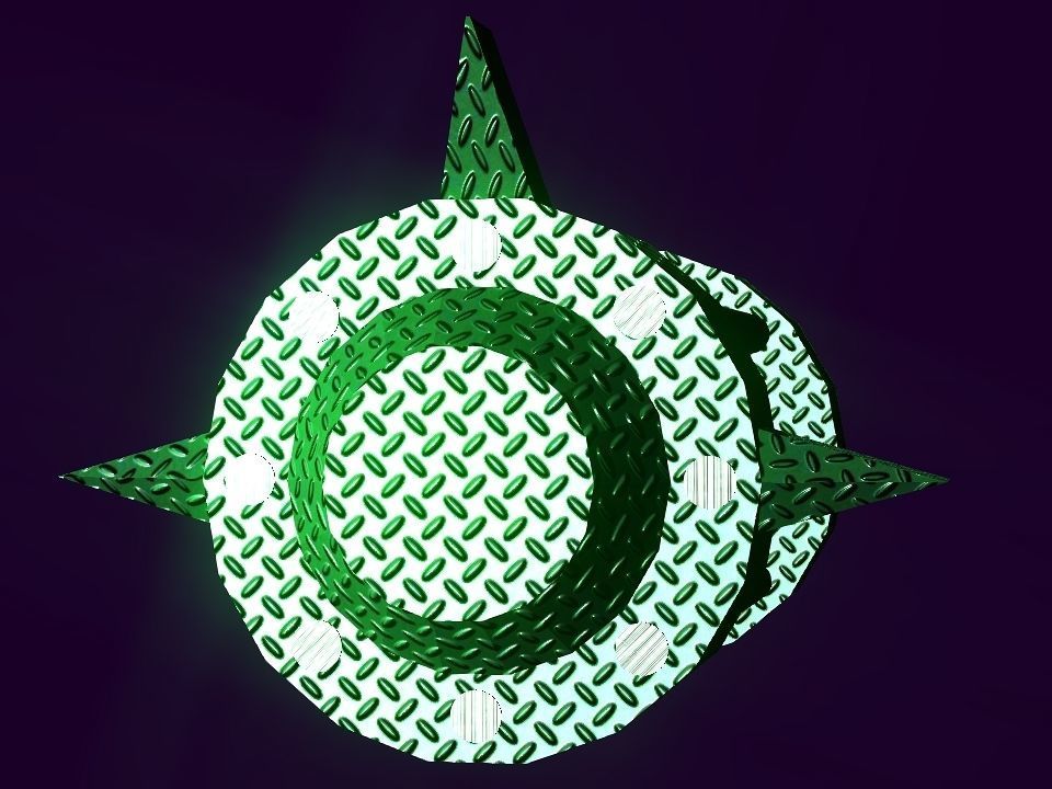 Flame Engine Piped Spaceship Low-poly 3D model_8