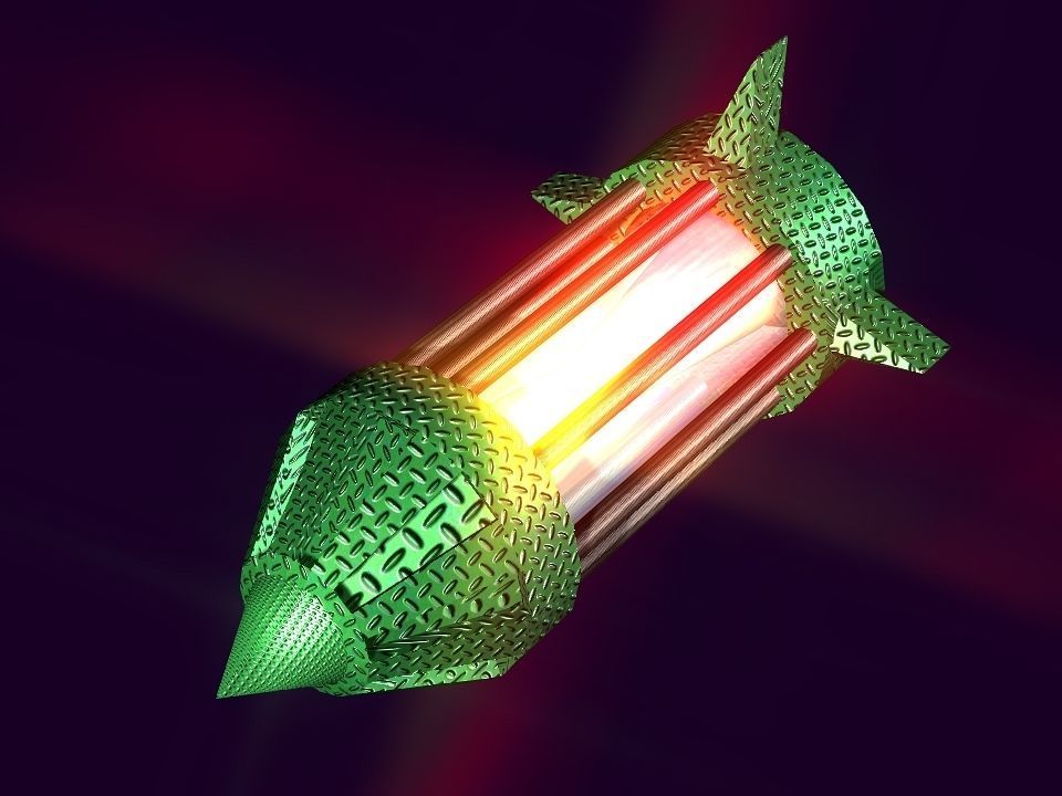 Flame Engine Piped Spaceship Low-poly 3D model_26
