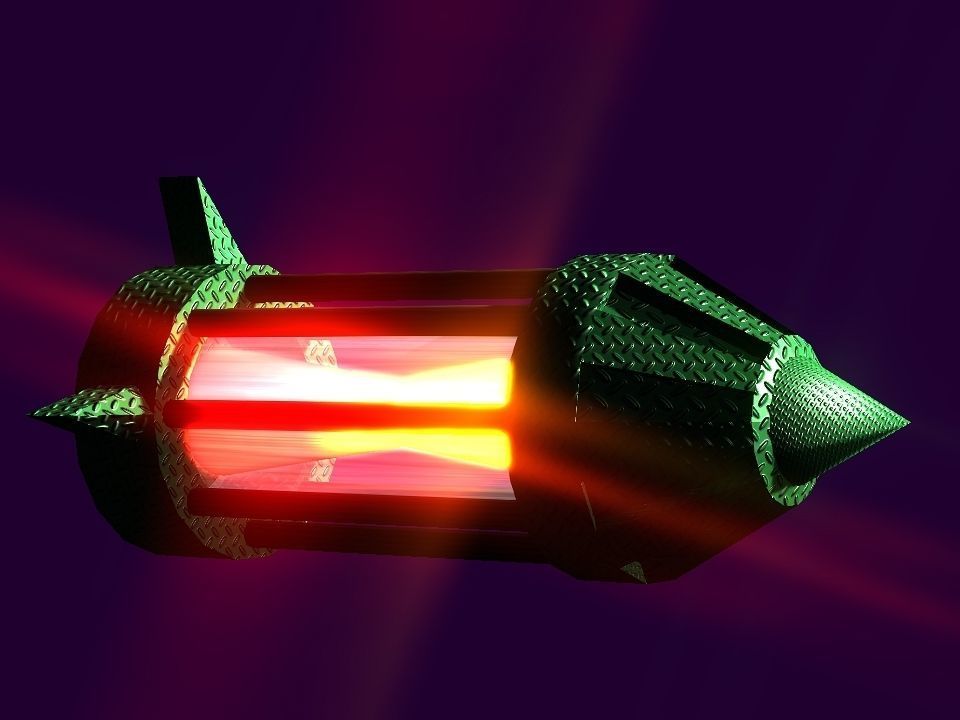 Flame Engine Piped Spaceship Low-poly 3D model_18