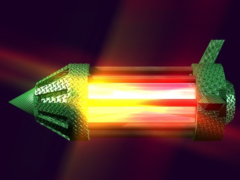 Flame Engine Piped Spaceship Low-poly 3D model_30