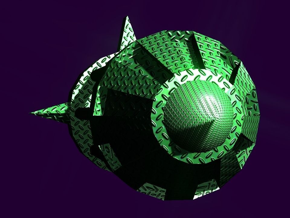 Flame Engine Piped Spaceship Low-poly 3D model_24