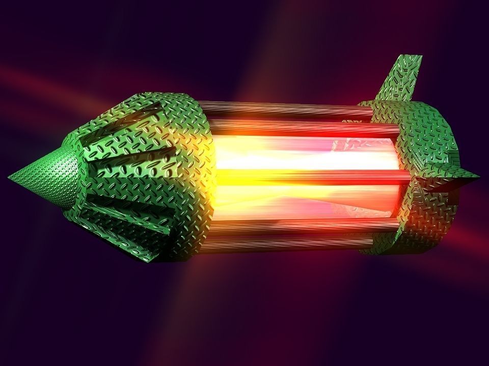 Flame Engine Piped Spaceship Low-poly 3D model_29