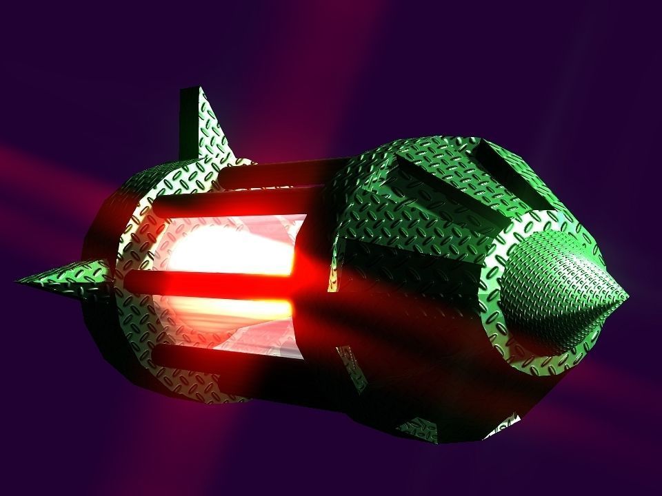 Flame Engine Piped Spaceship Low-poly 3D model_20