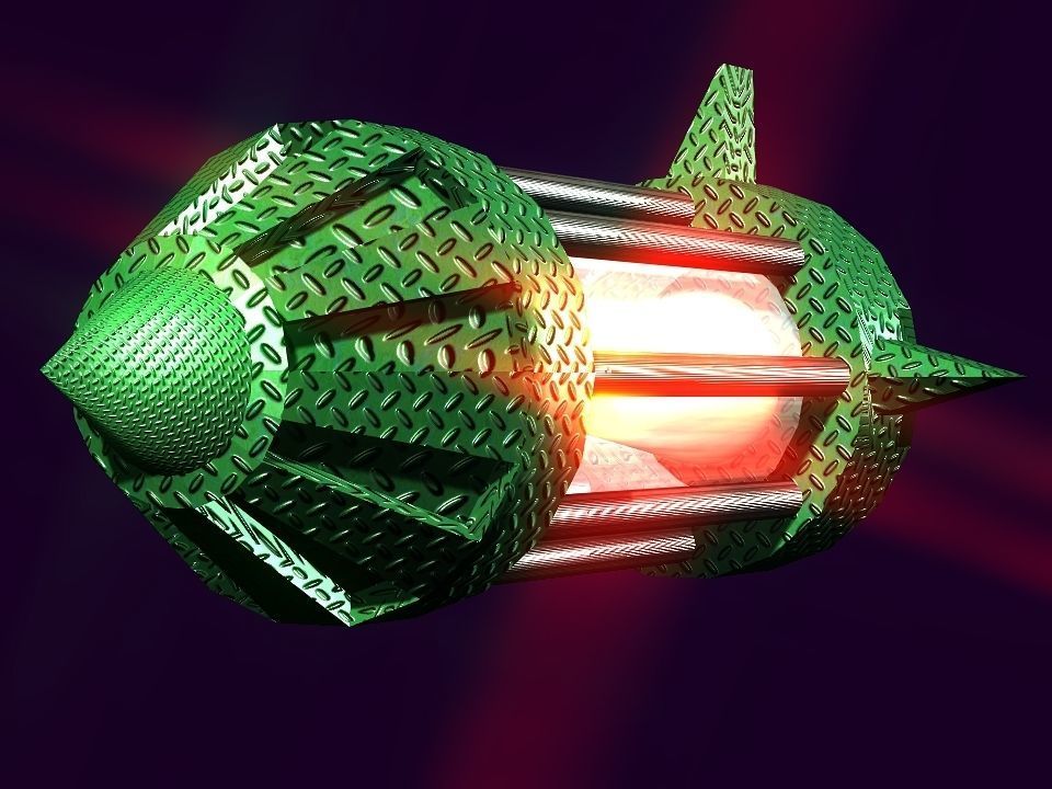 Flame Engine Piped Spaceship Low-poly 3D model_23